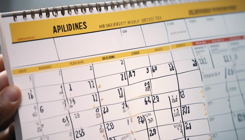 application timeline and due dates